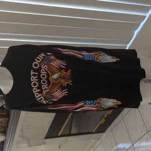 Vintage Rare USA 100% cotton shirt American eagle Support our troops veteran